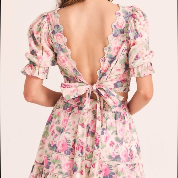 loveshackfancy Karsten Crop Top in Pink size 2-4 - Picture 2 of 5